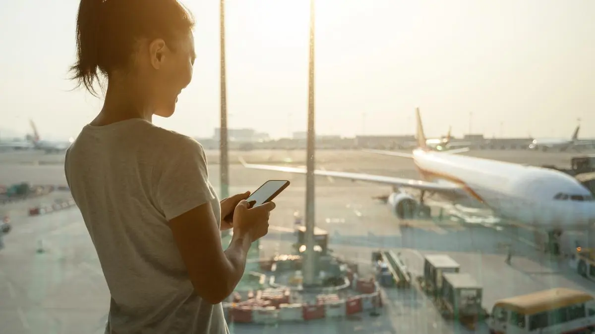 Airportwoman With Phone