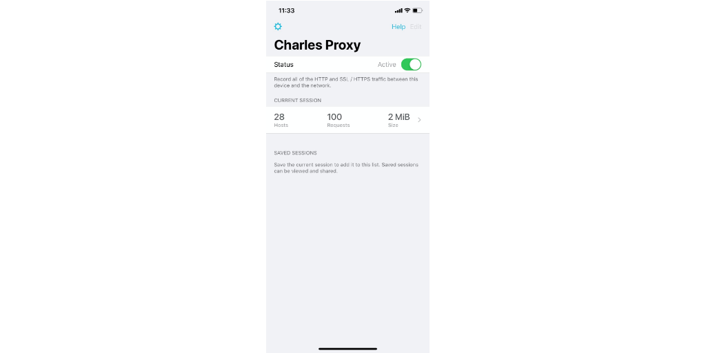 Charles mobile app home screen