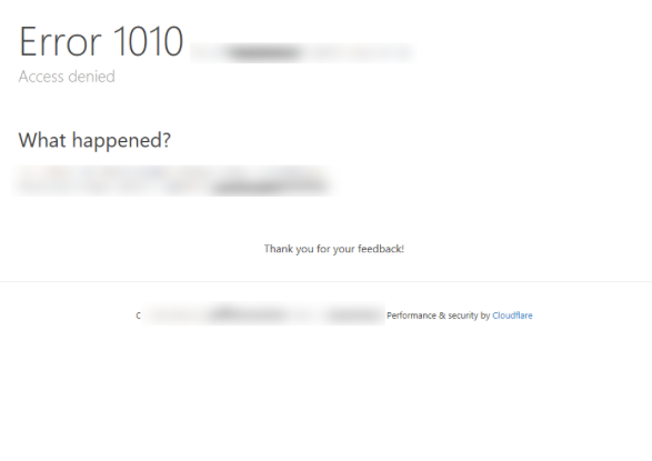 Cloudflare Error 1010