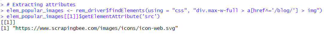 Extracting the src attribute from an element